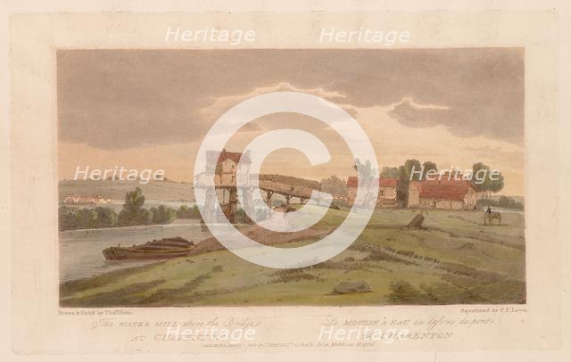 A Selection of Twenty of the Most Picturesque Views in Paris: The Water Mill above the Bridge...1803 Creator: Thomas Girtin (British, 1775-1802); Frederick Christian Lewis (British, 1779-1856).