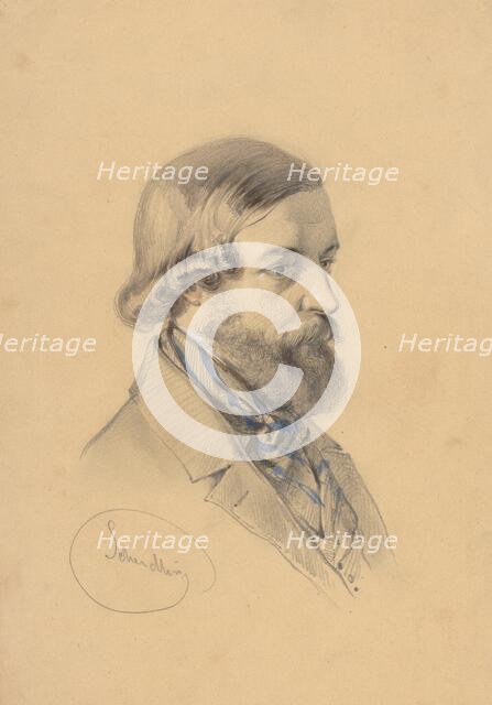 Study of a bearded man, 1835-1840. Creator: Friedrich Carl von Scheidlin.