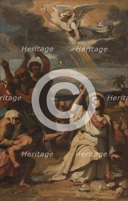 Esquisse pour l'église Notre-Dame-de-Lorette : Le martyre de saint Etienne, 1836. Creator: Auguste Couder.