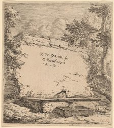 Title Page with Fountain, 1652. Creator: Karel Du Jardin.