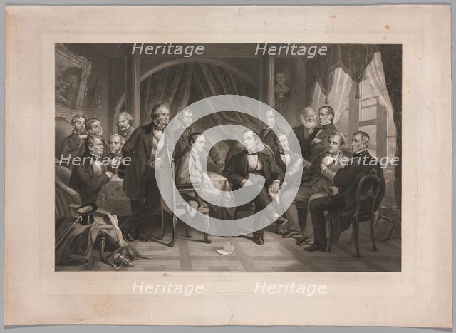 Washington Irving and his Literary Friends at Sunnyside, 1864. Creator: Thomas Oldham Barlow (British, 1824-1889).