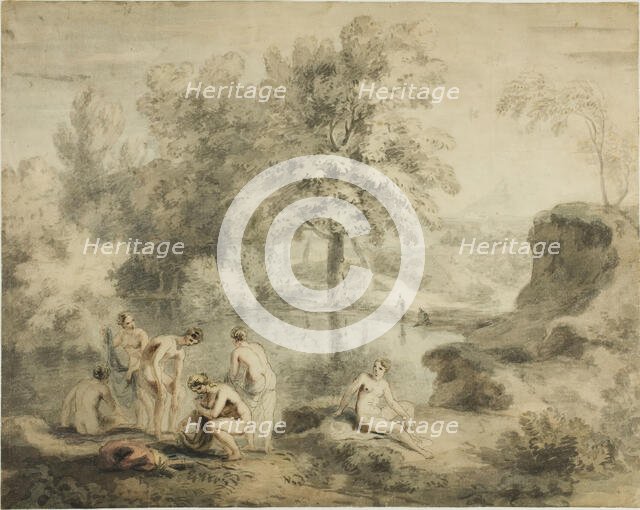 Women Drying Selves by Pond, 1740/50. Creator: William Taverner.