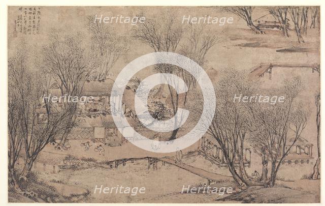 New Year's Day in a Village at Stone Lake, 1609. Creator: Li Shida (Chinese, c. 1549-c. 1621).