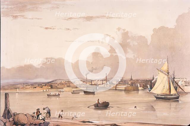 Entrance to the Harbour, Aberdeen, 1838. Creator: Joseph William Allen.