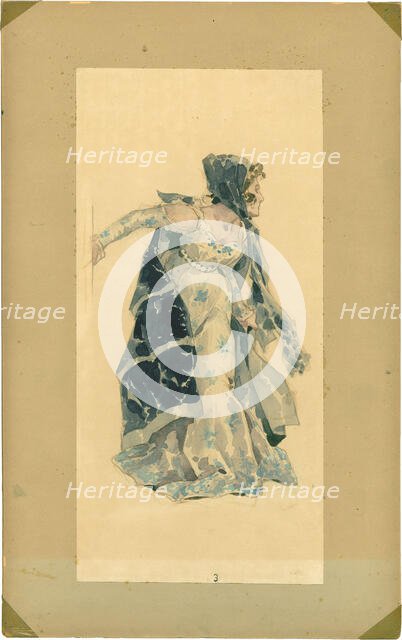 Costume design for the opera Tosca by Giacomo Puccini, 1899. Creator: Hohenstein, Adolfo (1854-1928).