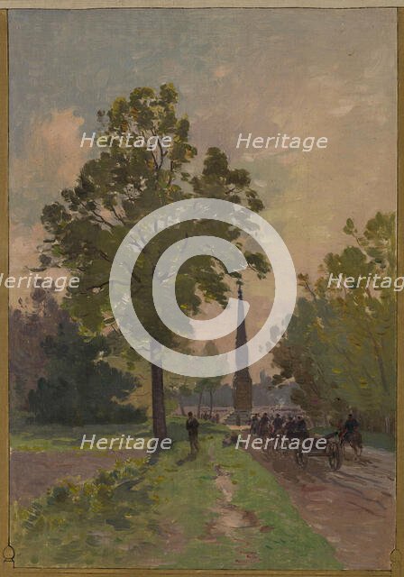 Sketch for the town hall of Vincennes: View of the Bois de Vincennes, 1898. Creator: Paul Leon Felix Schmitt.