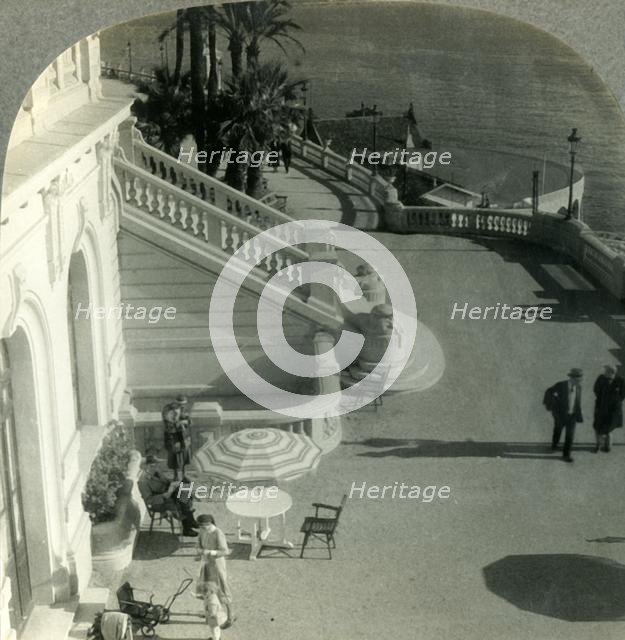 'A Palm-lined Terrace along the Promenade de Anglais, Nice on the Riviera, France', c1930s. Creator: Unknown.