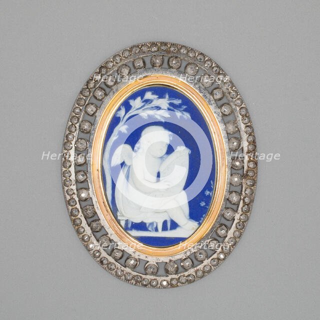 Medallion with Cupid Singing, Burslem, Late 18th century. Creator: Wedgwood.