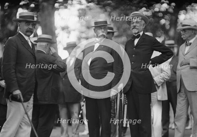 Draft Parade - Senators Saulsbury; Warren; Lodge, 1917. Creator: Harris & Ewing.