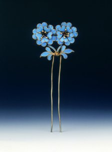 Kingfisher feather hairpin, Qing dynasty, China, 19th century. Artist: Unknown