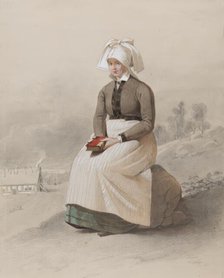 Woman in costume, seated full length, 1810-1857. Creator: Otto Wallgren.