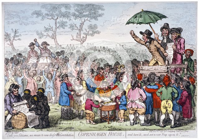 Election fair, Copenhagen Fields, London, 1795.                  Artist: James Gillray