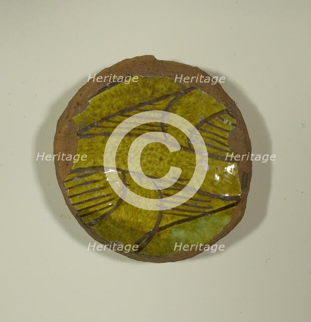 Fragment from the Base of a Bowl, 13th-14th century. Creator: Unknown.