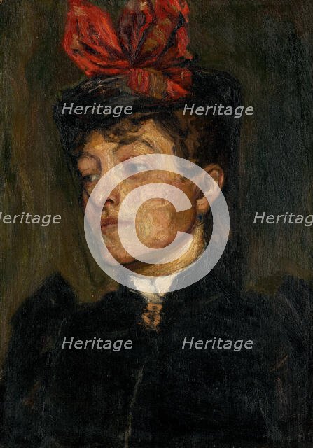 Head of a Lady in a Hat, 1895. Creator: Jozef Hanula.