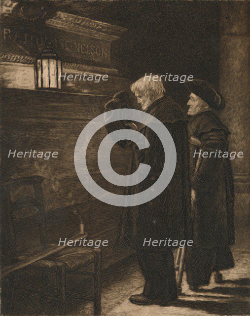 'Greenwich Pensioners at the Tomb of Nelson', c1868, (1896). Artist: Henry Macbeth-Raeburn.