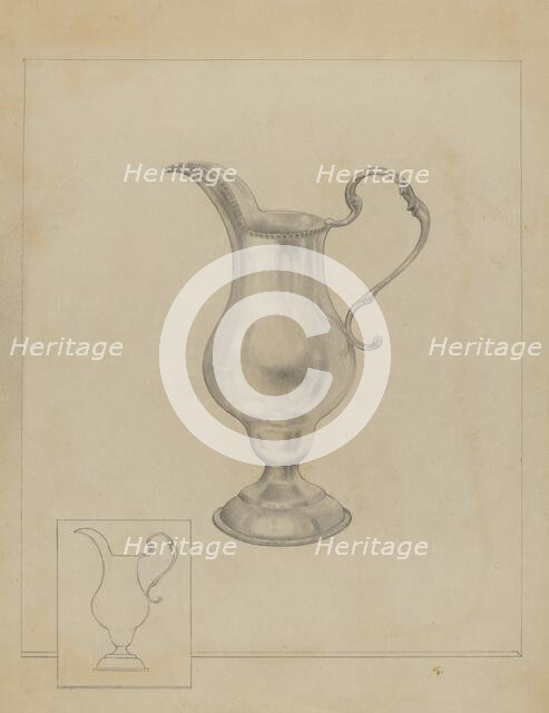 Silver Pitcher, 1936. Creator: Isidore Steinberg.
