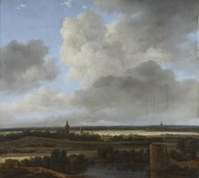 Landscape with a ruined castle and church, between 1648 and 1682. Creator: Jacob van Ruisdael.
