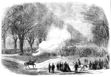 The Funeral of His Late Royal Highness the Prince Consort: firing minute guns in the Long..., 1861. Creator: Unknown.