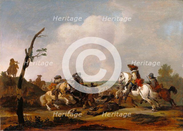 Battle Scene, about 1651-1652. Creator: Johannes Lingelbach.