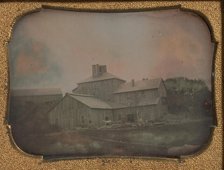 Mill or Warehouse with Vertical Clapboard Siding, 1850s. Creator: Unknown.