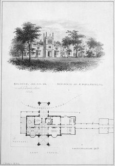 Belmead, James River, Virginia, Residence of Philip St. George Cocke..., 1845. Creator: Alexander Jackson Davis.