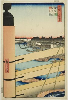 Nihon Bridge and Edo Bridge (Nihonbashi, Edobashi), from the series "One Hundred..., 1857. Creator: Ando Hiroshige.