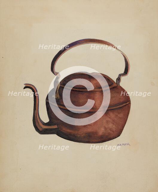 Tea Kettle, 1935/1942. Creator: Herbert Marsh.