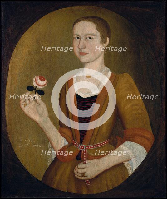 Young Lady with a Rose, 1732. Creator: Pieter Vanderlyn.