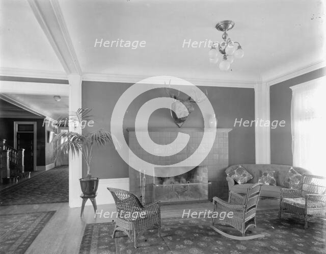 White Mts., N.H., Profile House, corner of the lobby, between 1900 and 1920. Creator: Unknown.