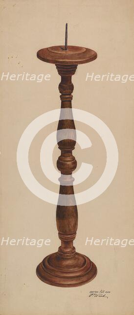 Candlestick, 1935/1942. Creator: Paul Ward.