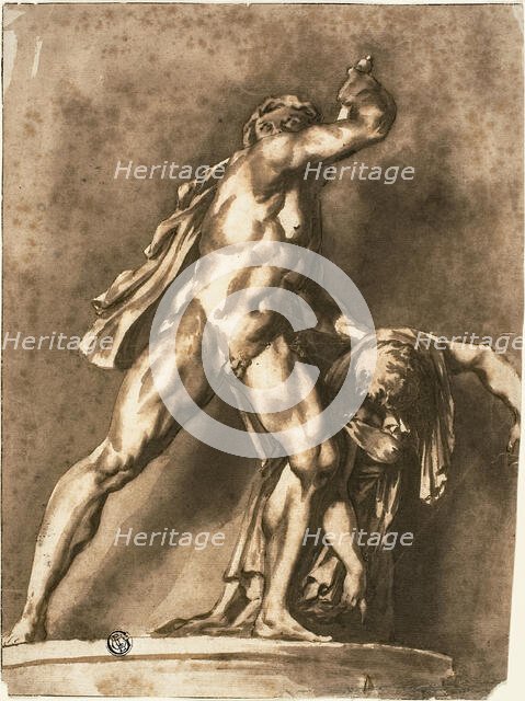 Study after The Dying Gaul Killing His Wife and Himself, n.d. Creator: Probably Jan de Bisschop (Dutch, c. 1628-1671) or possibly Henry Bone, R.A. (English, 1755-1834).
