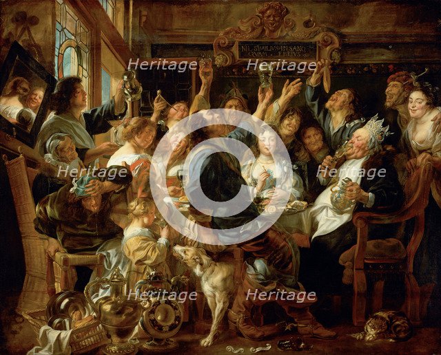 The Feast of the Bean King, ca 1640-1645. Artist: Jordaens, Jacob (1593-1678)