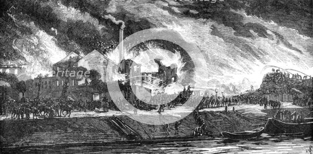 Great Fire in the Rossau Suburb of Vienna, 1883. Creator: Unknown.