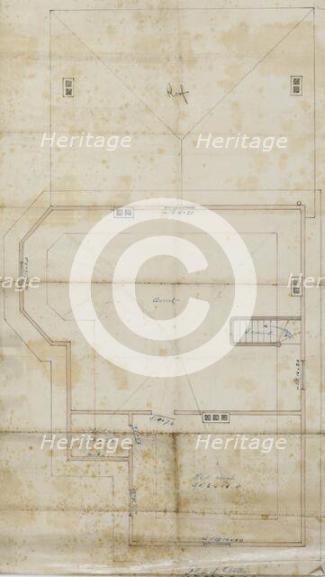 Charles R. Larrabee House, Chicago, Illinois, Attic Plan, c. 1863/64. Creator: Edward Burling.