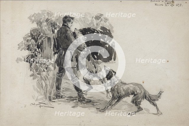 Nikolai Rostov at the hunt. Illustration for the novel War and Peace by Leo Tolstoy, 1911.