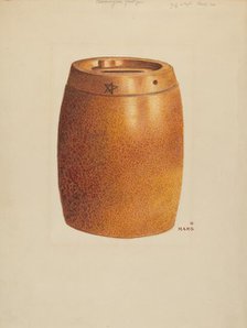 Stone Fruit Jar with Star, c. 1936. Creator: Margaret Stottlemeyer.