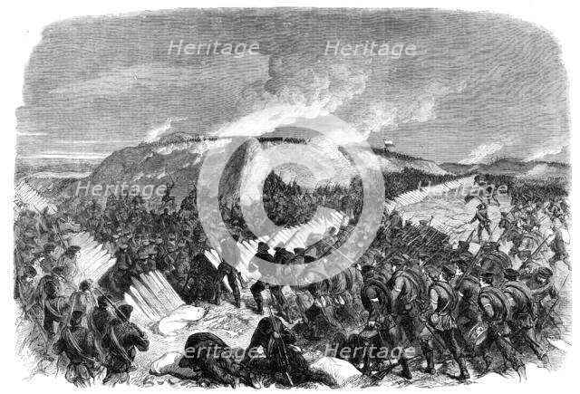 The War in Denmark: the Prussian assault on Redoubt No. 6 at Düppel on April 18…, 1864. Creator: Unknown.