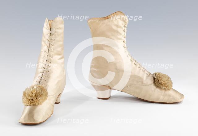 Evening boots, French, 1860-69. Creator: Unknown.
