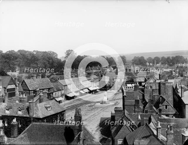 A general view over the market place, Wantage, Vale of White Horse, Oxfordshire, 1890.  Creator: Henry Taunt.