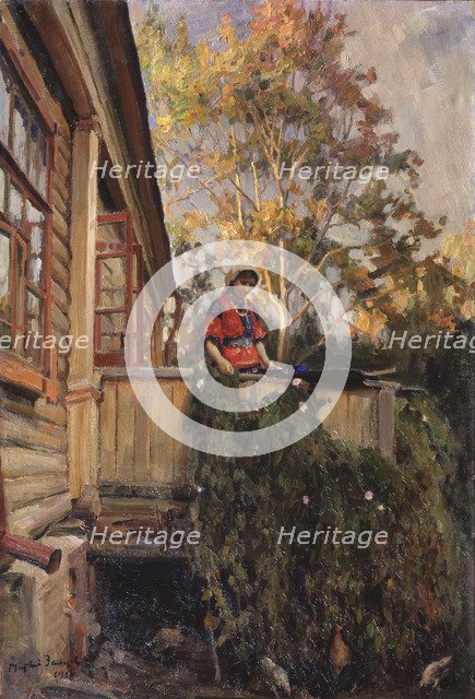 On the balcony, 1912. Artist: Zaytsev, Matvei Markovich (1880-1940)