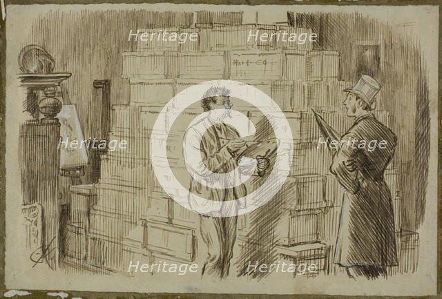 In the Studio, 1870/91. Creator: Charles Samuel Keene.