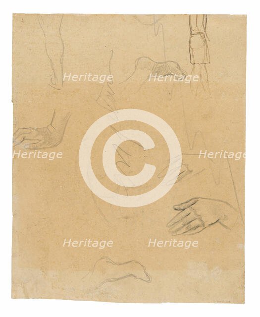 Sketches of Figures, Hands, and Feet (related to the painting Aha oe feii? [What! Are Y..., 1891/93. Creator: Paul Gauguin.