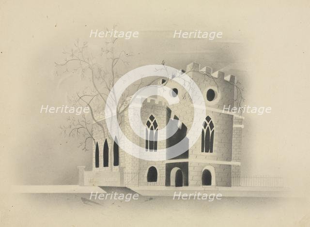 A Gothic Church by Moonlight, 1840. Creator: Mary Altha Nims (American, 1817-1907).