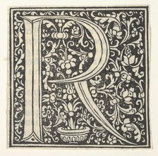 Initial letter R with floral pattern, 1496., 1496. Creator: Anon.