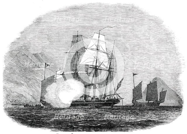 H.M.S. "Reynard" Capturing Two Piratical Junks off Hong Kong, 1850. Creator: Unknown.