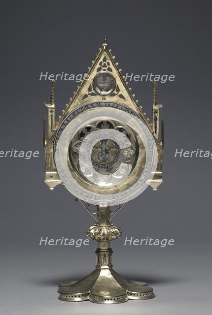 Monstrance with the "Paten of Saint Bernward", c. 1180-1190. Creator: Saint Oswald Reliquary Workshop (German).