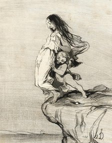 La Mort de Sappho, 1843. Creator: Honore Daumier.