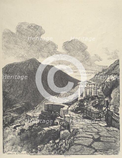The Treasury of Athens, Delphi, 1913. Creator: Joseph Pennell.