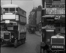 Bus Travelling On the Streets of London, 1927. Creator: British Pathe Ltd.