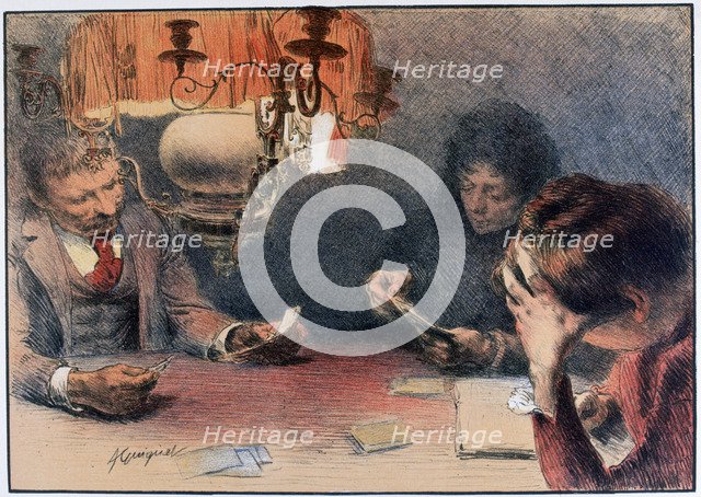 'A Game of Cards', c1899. Artist: Francois Joseph Guiguet